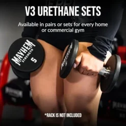 Mayhem Strength V3 Urethane Dumbbells Set 1150LB Black