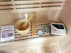 MCP Sauna Canadian Hemlock Wood Traditional Swedish 4 Person Indoor Sauna Spa 72