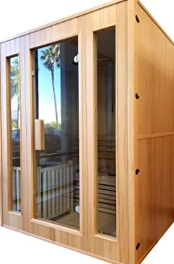 MCP Sauna Canadian Hemlock Wood Indoor Sauna Spa 60″ 2-3 Person Wet/Dry Heater