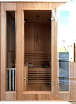MCP Sauna Canadian Hemlock Wood Indoor Sauna Spa 60″ 2-3 Person Wet/Dry Heater