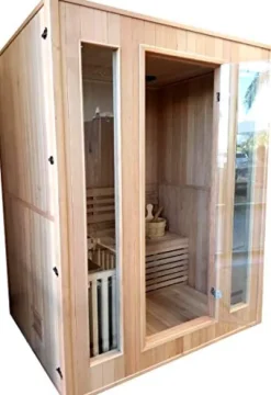 MCP Sauna Canadian Hemlock Wood Indoor Sauna Spa 60″ 2-3 Person Wet/Dry Heater