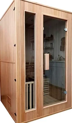 MCP Sauna Canadian Hemlock Wood Traditional Swedish Indoor Sauna Spa 48″ 1-2 Person 6KW Heater