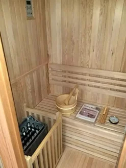 MCP Sauna Canadian Hemlock Wood Traditional Swedish Indoor Sauna Spa 48″ 1-2 Person 6KW Heater