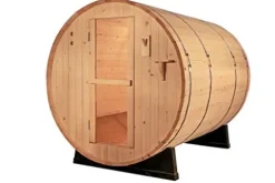 MCP Sauna Canadian Pine Wood Outdoor Barrel Sauna 4 Person 9KW Heater Lava Rocks