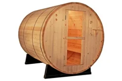 MCP Sauna Canadian Pine Wood Outdoor Barrel Sauna 4 Person 9KW Heater Lava Rocks