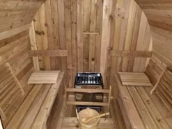 MCP Sauna Canadian Red Cedar Wood Outdoor Barrel Steam Sauna 6KW Heater