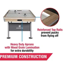 MD Sports 7′ Hinsdale Air Powered Hockey Table with Pusher and Puck Set White/Gray