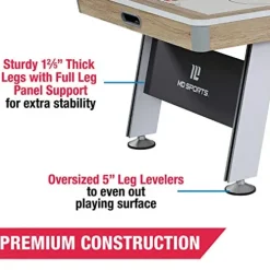 MD Sports 7′ Hinsdale Air Powered Hockey Table with Pusher and Puck Set White/Gray