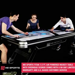MD Sports 7.5′ Titan Air Powered Hockey Overhead Score Table White/Black