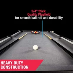 MD Sports 7.5′ Titan Drop Pocket Table with Pool Ball and Cue Stick Set Black/Silver