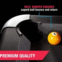 MD Sports 7.5′ Titan Drop Pocket Table with Pool Ball and Cue Stick Set Black/Silver