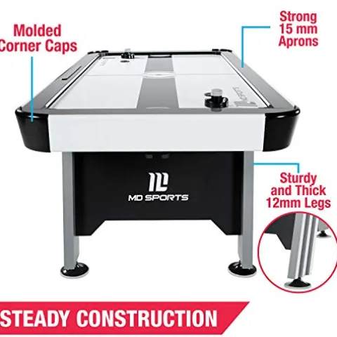 MD Sports Arcade Air Hockey Table White/Black/Gray