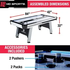MD Sports Arcade Air Hockey Table White/Black/Gray