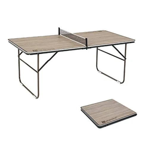MD Sports Quick Fold Table Tennis Table Brown Wood Grain & White