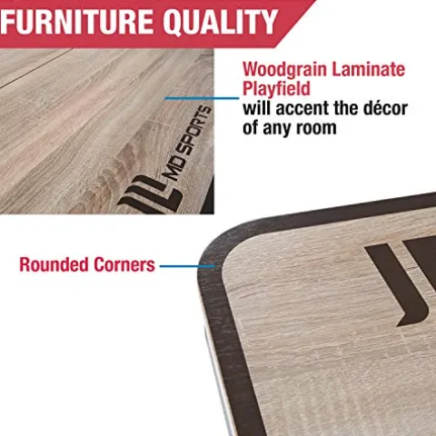 MD Sports Quick Fold Table Tennis Table Brown Wood Grain & White