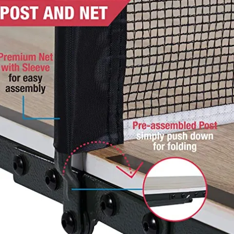 MD Sports Quick Fold Table Tennis Table Brown Wood Grain & White