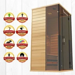 Medical Breakthrough Home Sauna 2 Person Full Spectrum Infrared Sauna Spa Brown