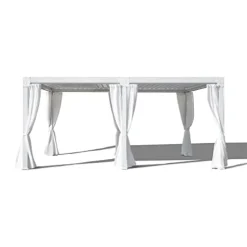 MeetLeisure 12′ x 16′ Outdoor Louvered Pergola with Adjustable Roof White Frame