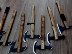 Mega Blades Lot of 8 Damascus Steel 17” Hand Forged Woodsman Axes