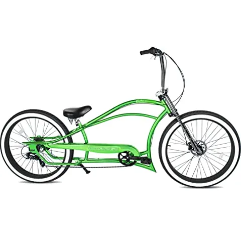 MICARGI Boston GT7 Fat Tire Beach Cruiser Bike 7-Speed Dual Suspension Green