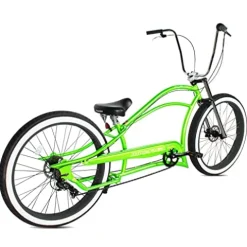 MICARGI Boston GT7 Fat Tire Beach Cruiser Bike 7-Speed Dual Suspension Green