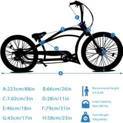 MICARGI Boston GT7 Fat Tire Beach Cruiser Bike 7-Speed Dual Suspension Green