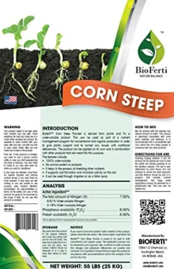 MicrobeBio Soluble Corn Steep Powder Bioferti Organic Fertilizer NPK 7-8-8 55-lb Bag