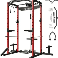 Mikolo Power Cage with LAT Pulldown Red