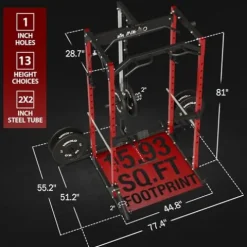 Mikolo Power Cage with LAT Pulldown Red