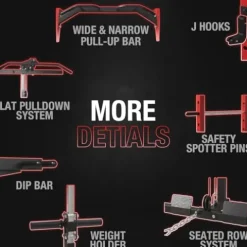 Mikolo Power Cage with LAT Pulldown Red