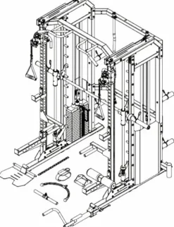 MiM USA Hercules Ex Commercial Smith Machine & Functional Trainer Black