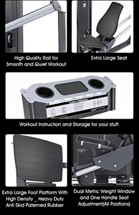 MiM USA Leg Press Hack Squat Machine Black