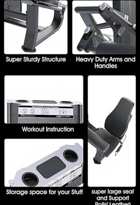 MiM USA Prestige Pro Commercial Dual Leg Extension and Leg Curl Machine Black