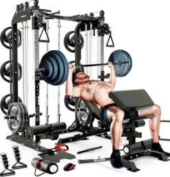 MiM USA Pro Master 1001 Smith Machine Functional Trainer Black