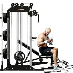 MiM USA Pro Master 1001 Smith Machine Functional Trainer Black