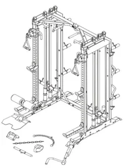 MiM USA Pro Master 1001 Smith Machine Functional Trainer Black