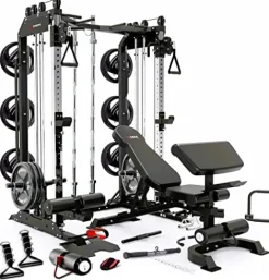 MiM USA Pro Master 1001 Smith Machine & Functional Trainer Home Gym Black