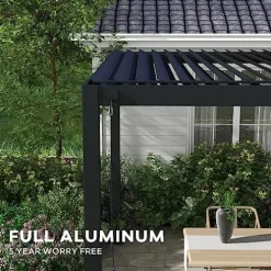 MIRADOR 111DA Louvered Pergola 10Ft x 20Ft Adjustable Roof Charcoal