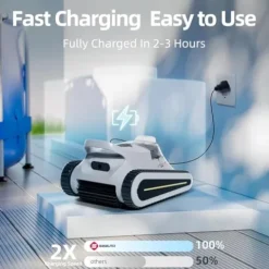 Miuedo Seauto Cordless Robotic Pool Cleaner Grey Black