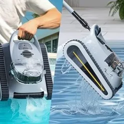 Miuedo Seauto Cordless Robotic Pool Cleaner Grey Black
