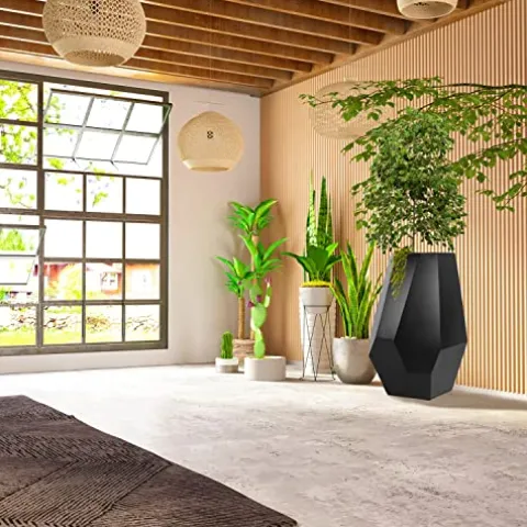 MK Designs Corten Steel Geo Outdoor Planters Black 33″ W x 33″ D x 51″ H