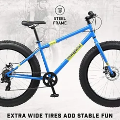 Mongoose Dolomite Fat Tire Mountain Bike 26 Inch Wheels Blue