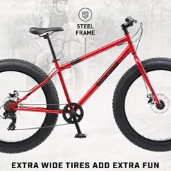 Mongoose Dolomite Fat Tire Mountain Bike Red