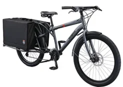 Mongoose Envoy Cargo Bike Grey 26-Inch Wheels 8-Speed Shimano Drivetrain