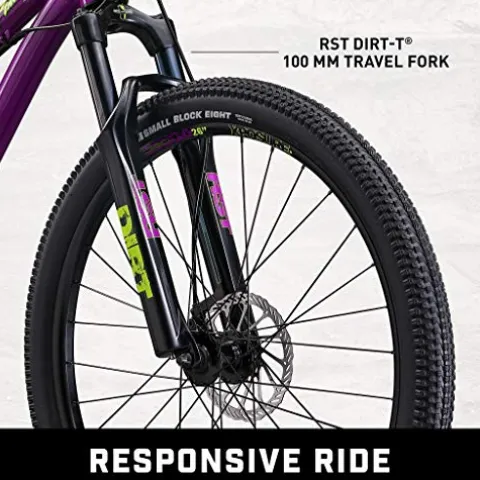 Mongoose Fireball Dirt Jump Mountain Bike 26-Inch Mechanical Disc Brakes Purple