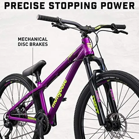 Mongoose Fireball Dirt Jump Mountain Bike 26-Inch Mechanical Disc Brakes Purple