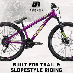 Mongoose Fireball Dirt Jump Mountain Bike 26-Inch Mechanical Disc Brakes Purple