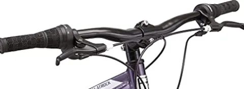 Mongoose Flatrock Womens Hardtail Mountain Bike 26-Inch Wheels 21 Speed Twist Shifters 16-Inch Lightweight Aluminum Frame Purple