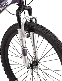 Mongoose Flatrock Womens Hardtail Mountain Bike 26-Inch Wheels 21 Speed Twist Shifters 16-Inch Lightweight Aluminum Frame Purple