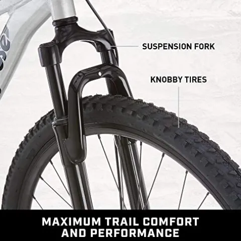 Mongoose Impasse Full Suspension Mountain Bike 18-Inch Aluminum Frame 29-Inch Wheels Silver